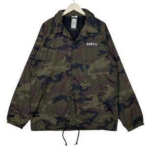 New Smith Men US M Coaches Jacket Snap Front Olive Camo Windbreaker Beimar